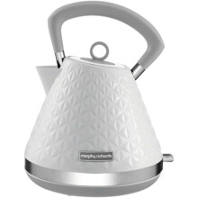 Morphy Richards Vector Pyramid Kettle, 1.5L, 3kW Rapid Boil, Anti Limescale Filter, Boil Dry Protection