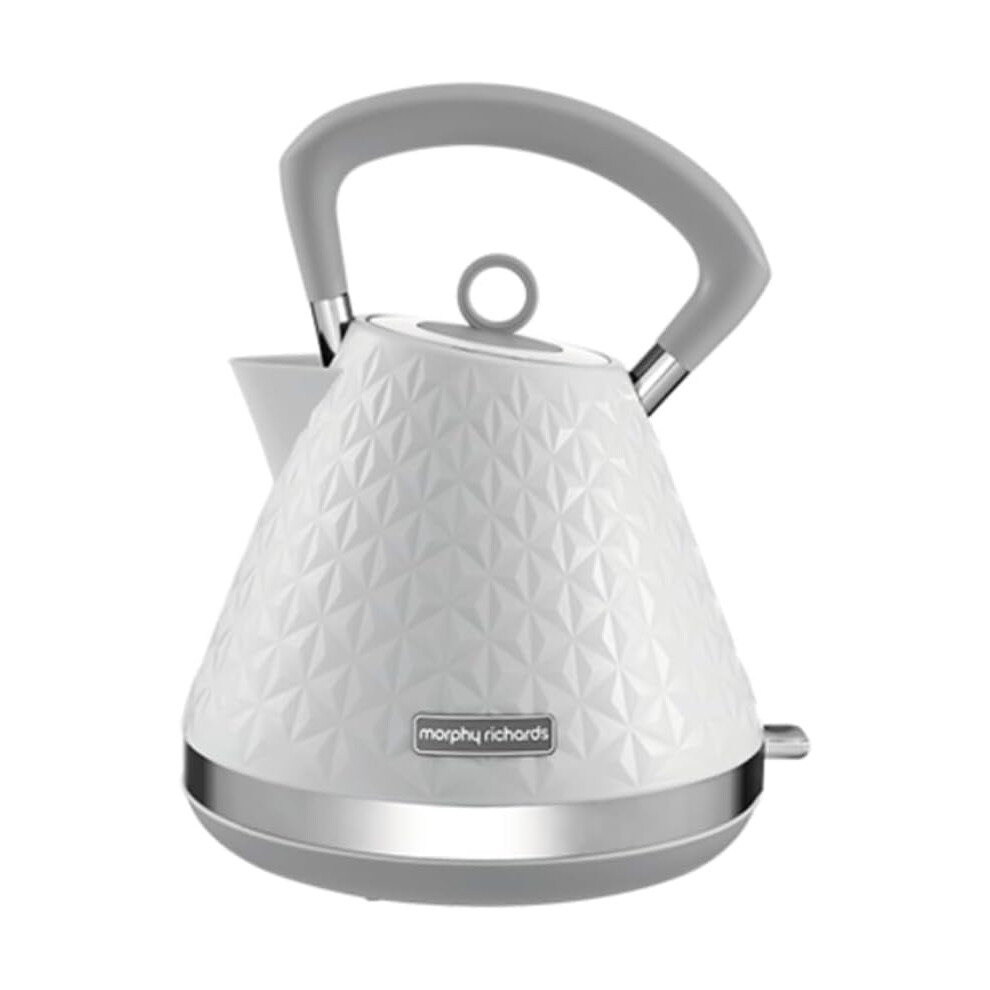 Morphy Richards Vector Pyramid Kettle, 1.5L, 3kW Rapid Boil, Anti Limescale Filter, Boil Dry Protection