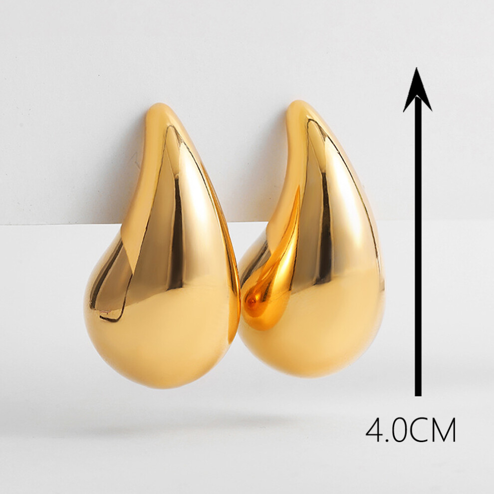 Photos - Earrings  Fashion Chunky Gold Plated Waterdrop (AY5809803)