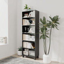 (6-tier, Black) 5/6 Tier Bookcase Shelves Wooden Storage Display Unit Stand