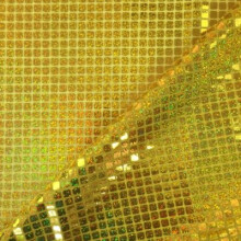(Golden, 3 Meter Deal) Hologram Square Sequin Dress Fabric Dancewear