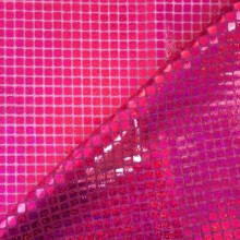 (Pink, 1 Meter) Hologram Square Sequin Dress Fabric Dancewear