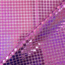 (Pinkish Purple, 3 Meter Deal) Hologram Square Sequin Dress Fabric Dancewear