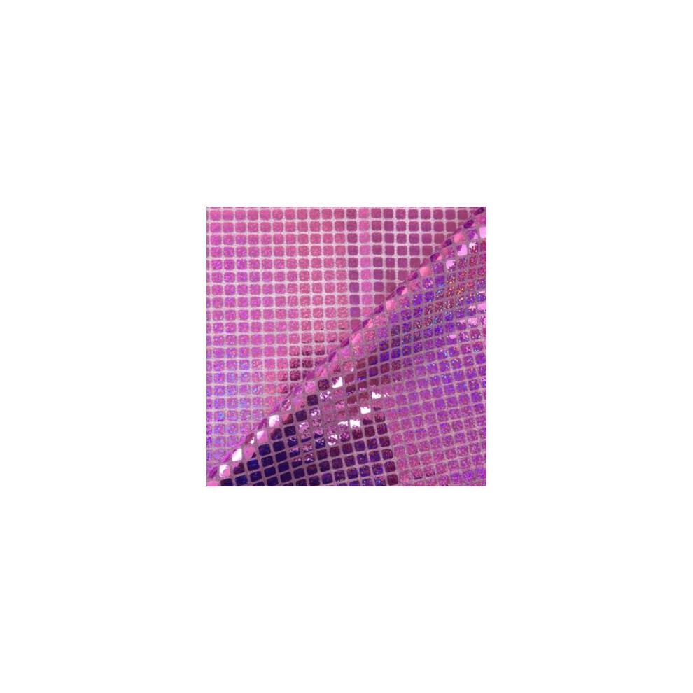 Thimbles Fabrics & Crafts (, 3 Meter Deal) Hologram Square Sequin Dress Fabric Dancewear Purple