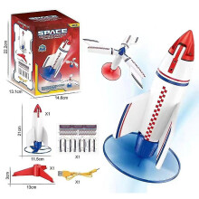 Electric Space Rocket Launcher Flying Rotating Foam Rocket Outdoor Toy Gift
