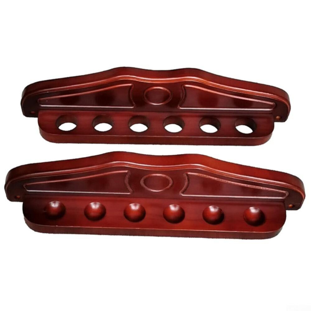 Billiard Cue Rack Wooden Holder 6-Slot Pool Hanging Cue