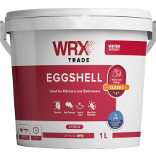 WRX Trade Eggshell Interior Paint - Brilliant White, 1L; Washable, Moisture-Resistant, Low VOC, High-Coverage for Bathrooms, Kitchens & High-Traffic