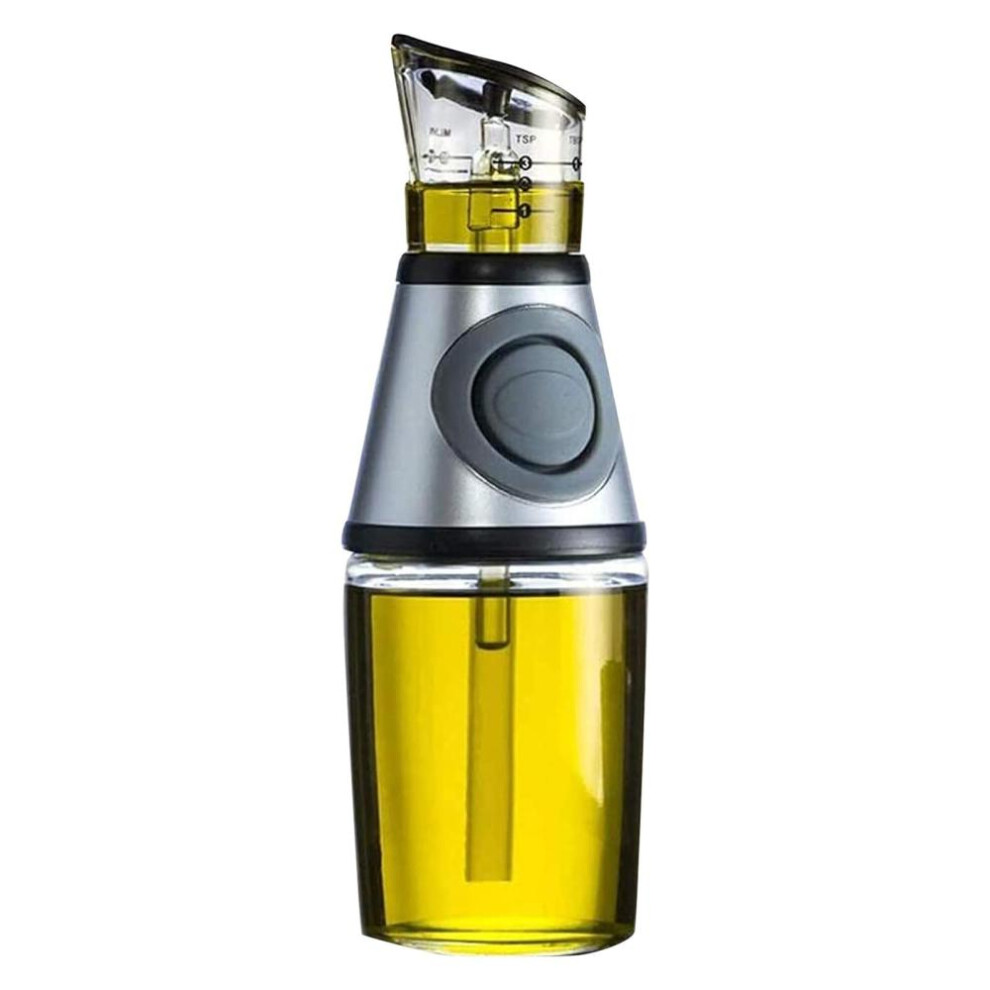 (black, One Size) Wiwilys Superior Glass Oil And Vinegar Dispenser, Measuring Oil Pourer For Kitchen, Clear Glass Oil Bottle With Scale 250ml