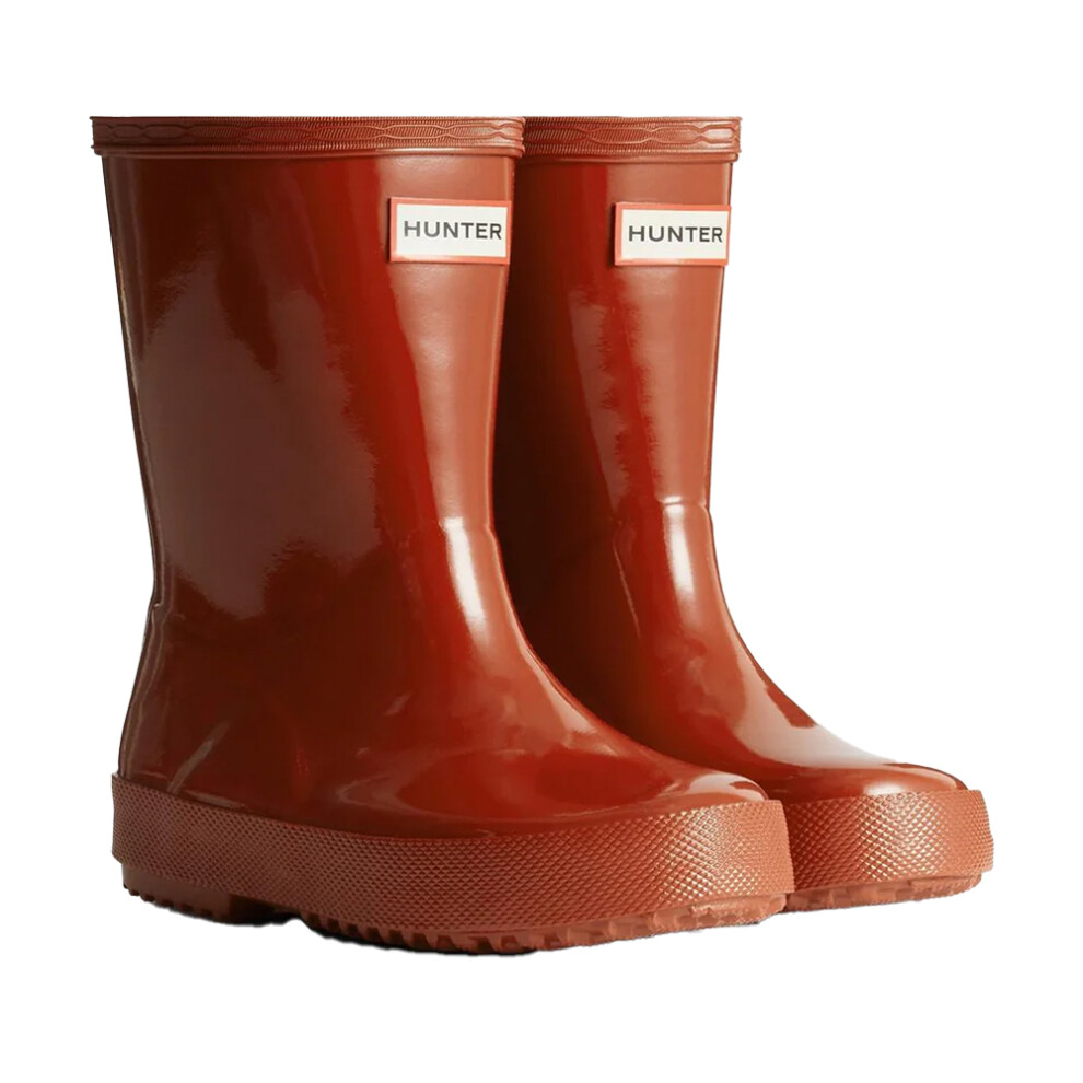 (4 UK, Military Red) Hunter Childrens/Kids First Classic Gloss Wellington Boots