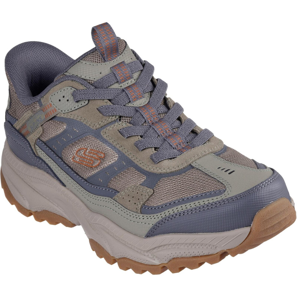 (7 UK, Olive/Grey) Skechers Mens Viking AT Suede Hiking Shoes