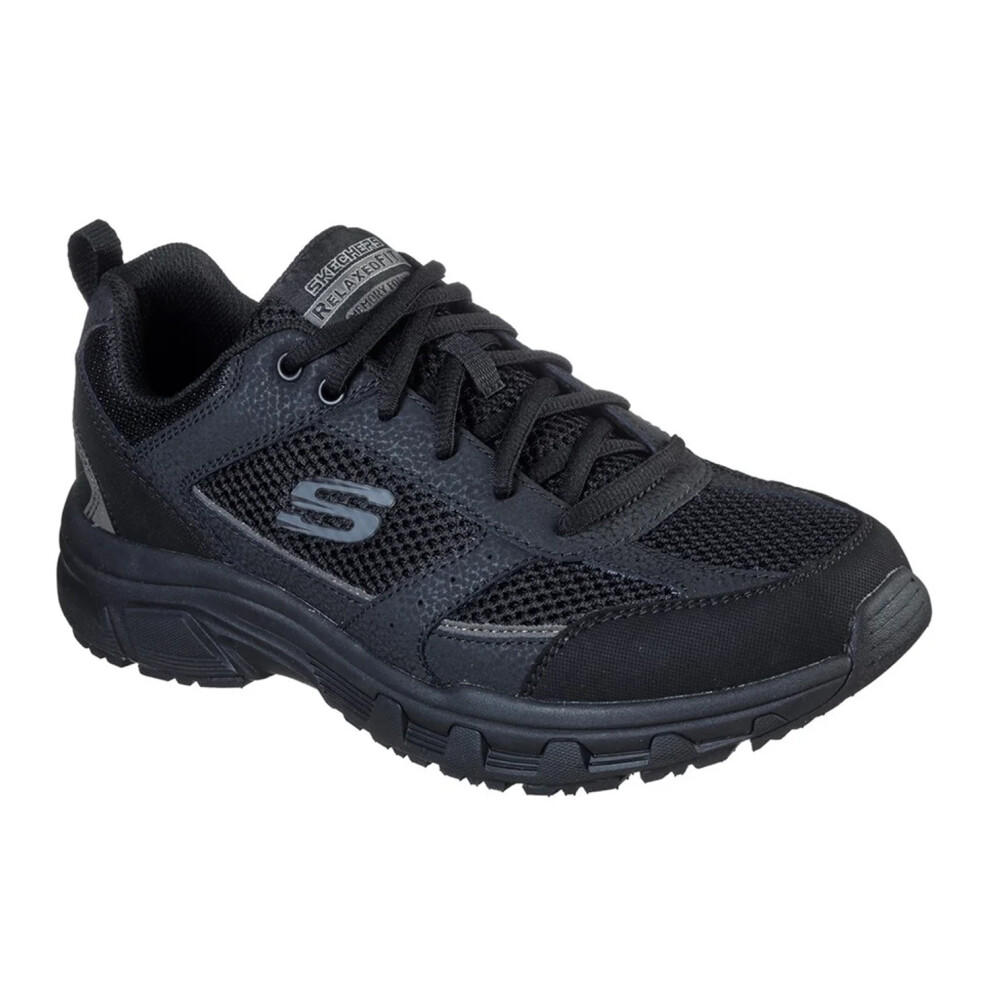 (10 UK, Black) Skechers Mens Oak Canyon Verketta Leather Trainers