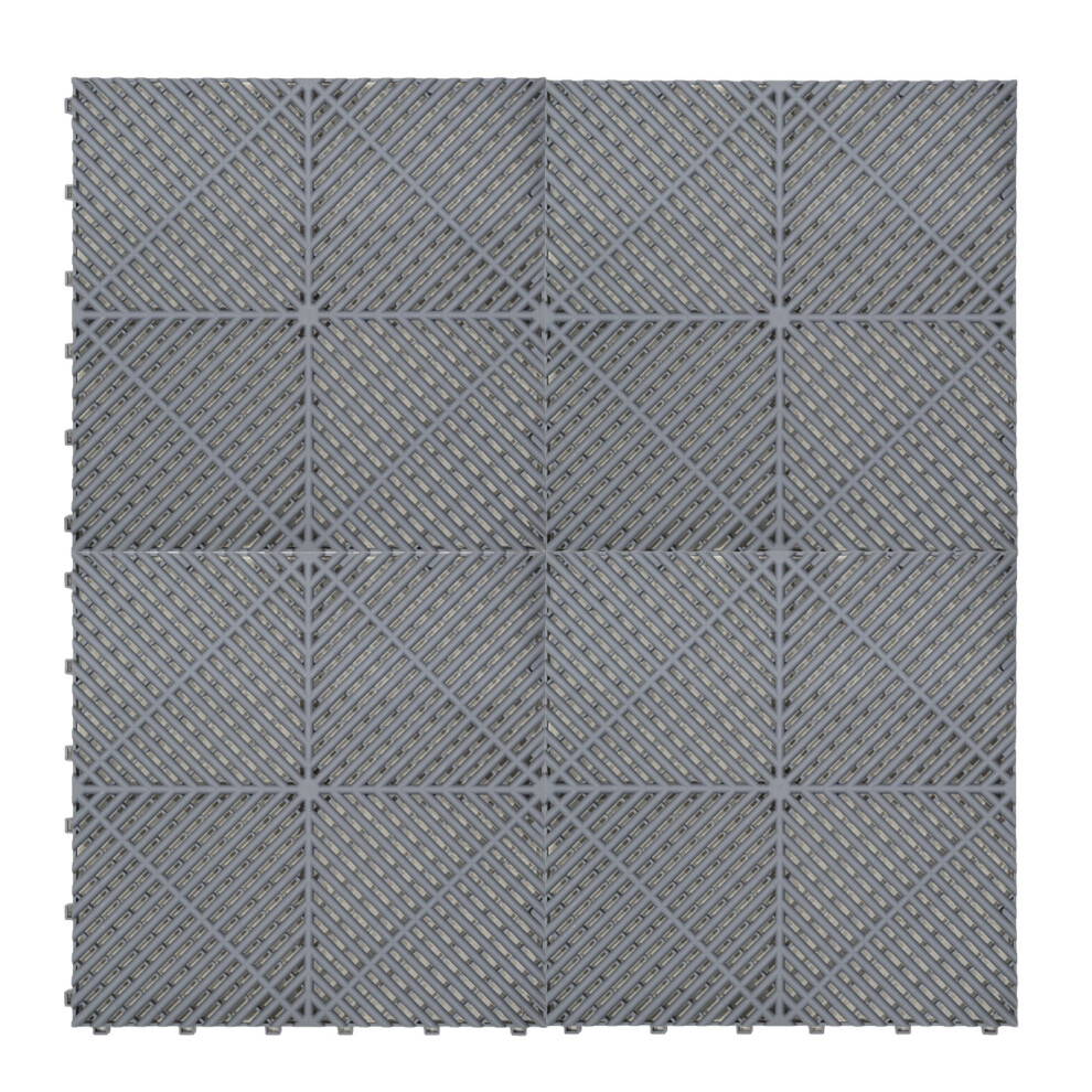 Monstershop Grey Vented Garage Floor Tiles X 120 With Edges - Image 3