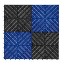Geventileerde Kliktegels 3,2m x 6m voor Garage en Werkplaatsen, Antislip - 90 Zwart en 30 Grijs