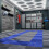 Piastrelle ventilate grigie e blu 3,2m x 6m per garage e officine, antiscivolo. 5