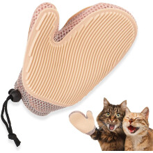 (Pink) Pet Grooming Gloves Cat Brushes Gloves Double Sided Gentle Shedding Brush Gloves Efficient Pet Hair Remover Mitt For Cleaner Couch, Carpet