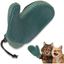 (Green) Pet Grooming Gloves Cat Brushes Gloves Double Sided Gentle Shedding Brush Gloves Efficient Pet Hair Remover Mitt For Cleaner Couch, Carpet