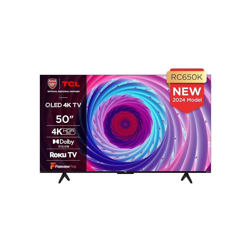 TCL 50RC650K 50-inch QLED Pro Television, 4K Ultra HD, Roku TV