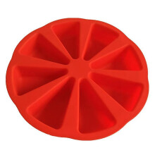 (red) 8-hole Diy Silicone Cake Model Creatives Orange-shaped Pizza Tray For Kitchen Baking Mould