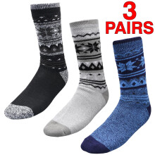 (3 Pairs  - 406B) Mens Thermal Insulated ExtraThick FleeceHeatSocks