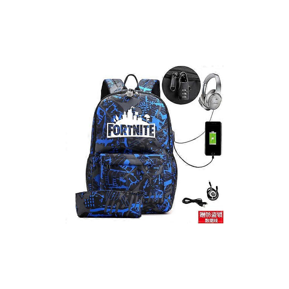 (One Size, 3) roblox game peripheral backpack men's backpack USB charging computer bag large capacity-image-OPC-PFVX8DB-NEW