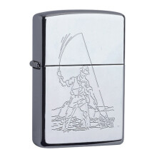 Zippo Genuine Lighter Fisherman Windproof Flame Refillable Petrol Lighter Chrome
