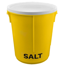 Grit Bin Yellow Winter Salt Bin with Salt Label and Lid - 25L