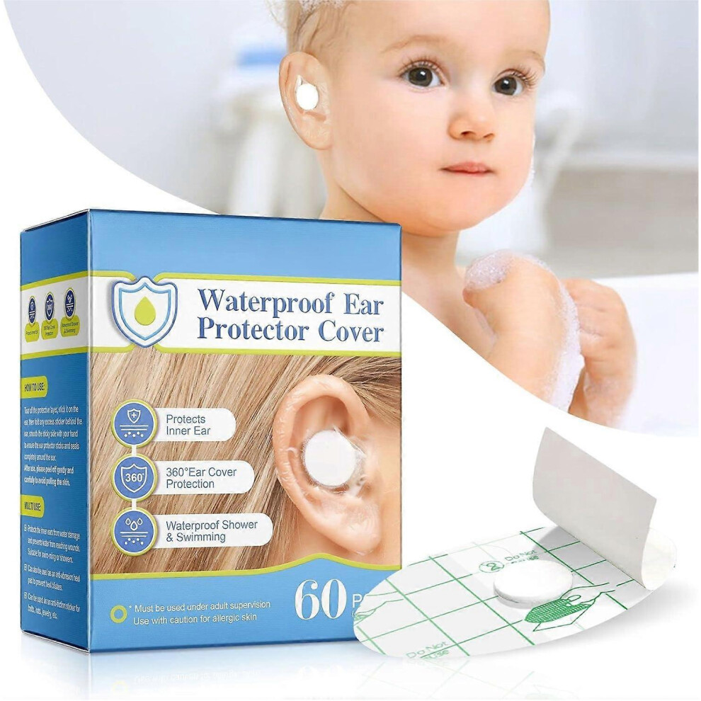 (3pcs) Waterproof ear protection sticker, waterproof ear cap, ear protector waterproof disposable ear protector for shower and swimming protects inner