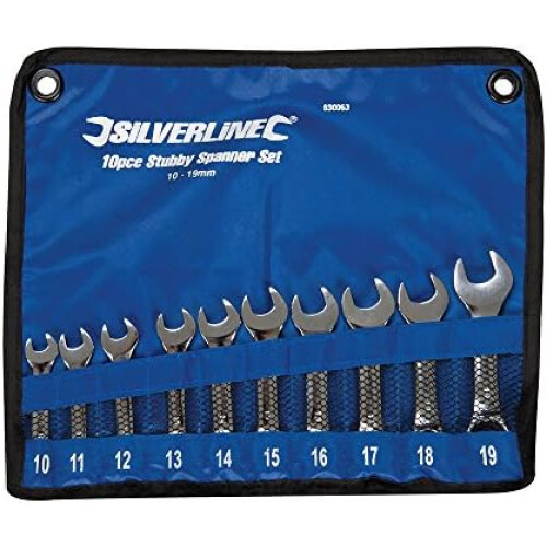 Silverline Silverline 630063 Stubby Spanner Set 10pce 10 - 19 mm