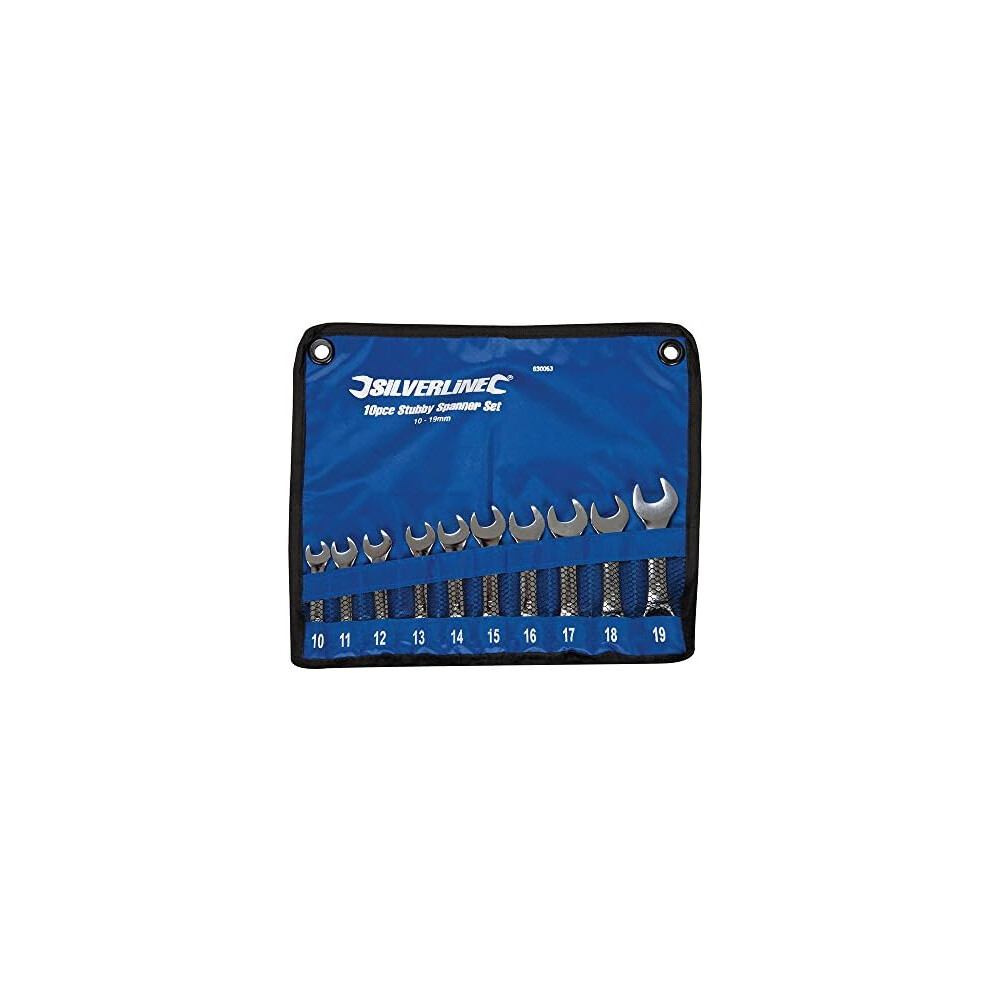 Silverline 630063 Stubby Spanner Set 10Pce 10 - 19 Mm
