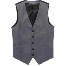 (XL, Grey) Men Tweed Formal Tuxedo Waistcoat Party Business Vest Suit Gilet Coat