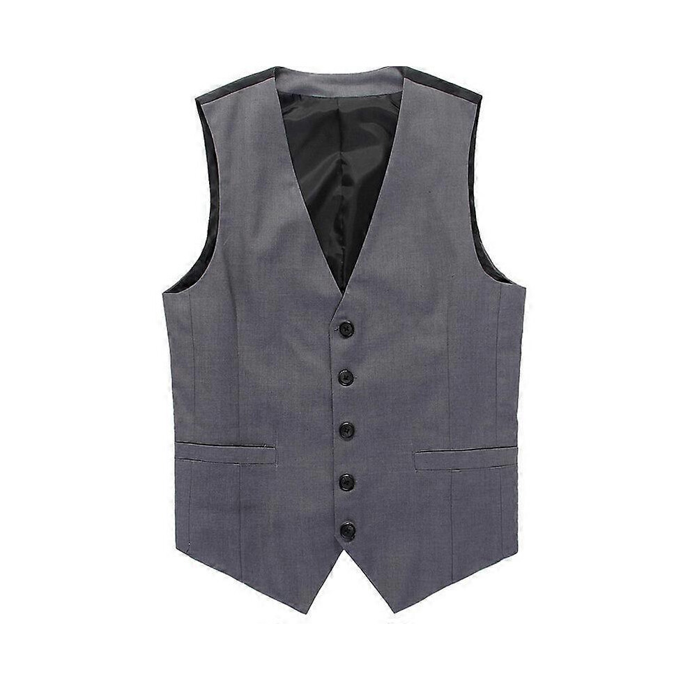 (Xl, ) Men Tweed Formal Tuxedo Waistcoat Party Business Vest Suit Gilet Coat Grey