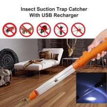 (orange) Spider Catcher Usb Rechargeable Handheld Bug Catcher With Led Light, Insect Bug Catcher Trap Insect Trap Repellents