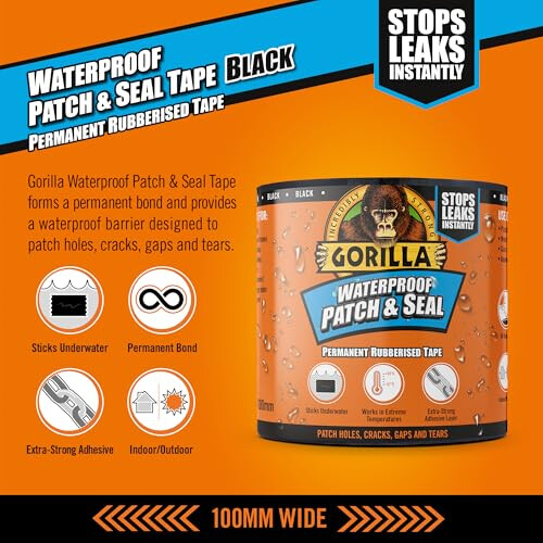 Gorilla Gorilla Waterproof Patch & Seal Tape Black 3m 1