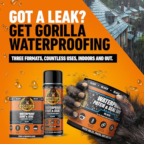 Gorilla Gorilla Waterproof Patch & Seal Tape Black 3m 2