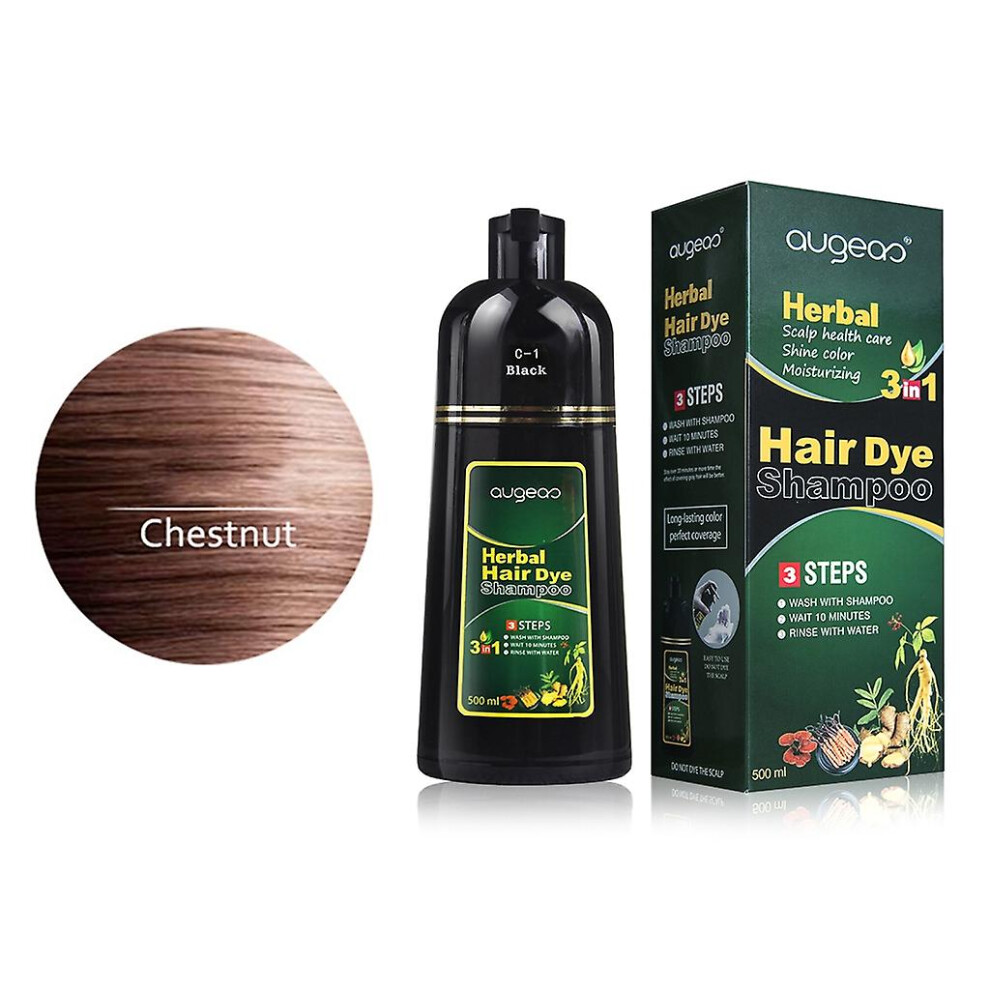 Black,Brown (Chestnut) Natural Hair Dye Shampoo For The Elderly In Minutes Long Lasting Black