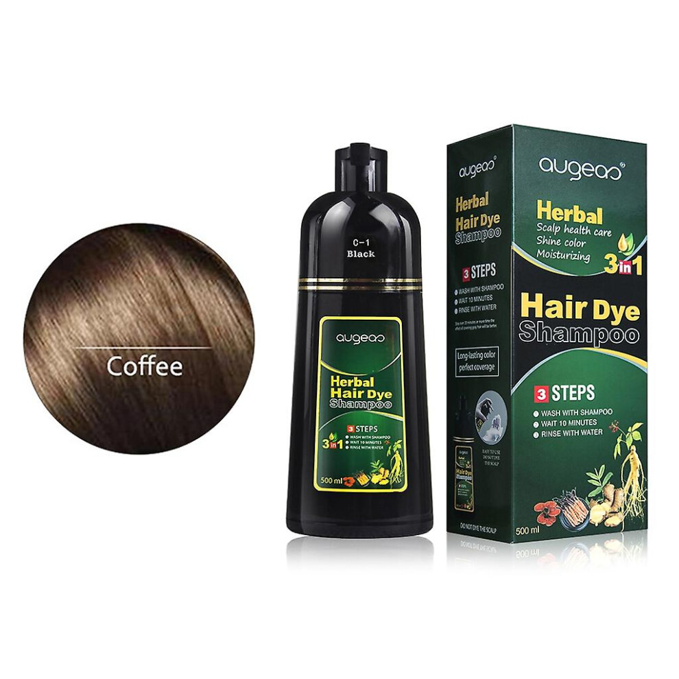 Black,Brown (Brown) Natural Hair Dye Shampoo For The Elderly In Minutes Long Lasting Black