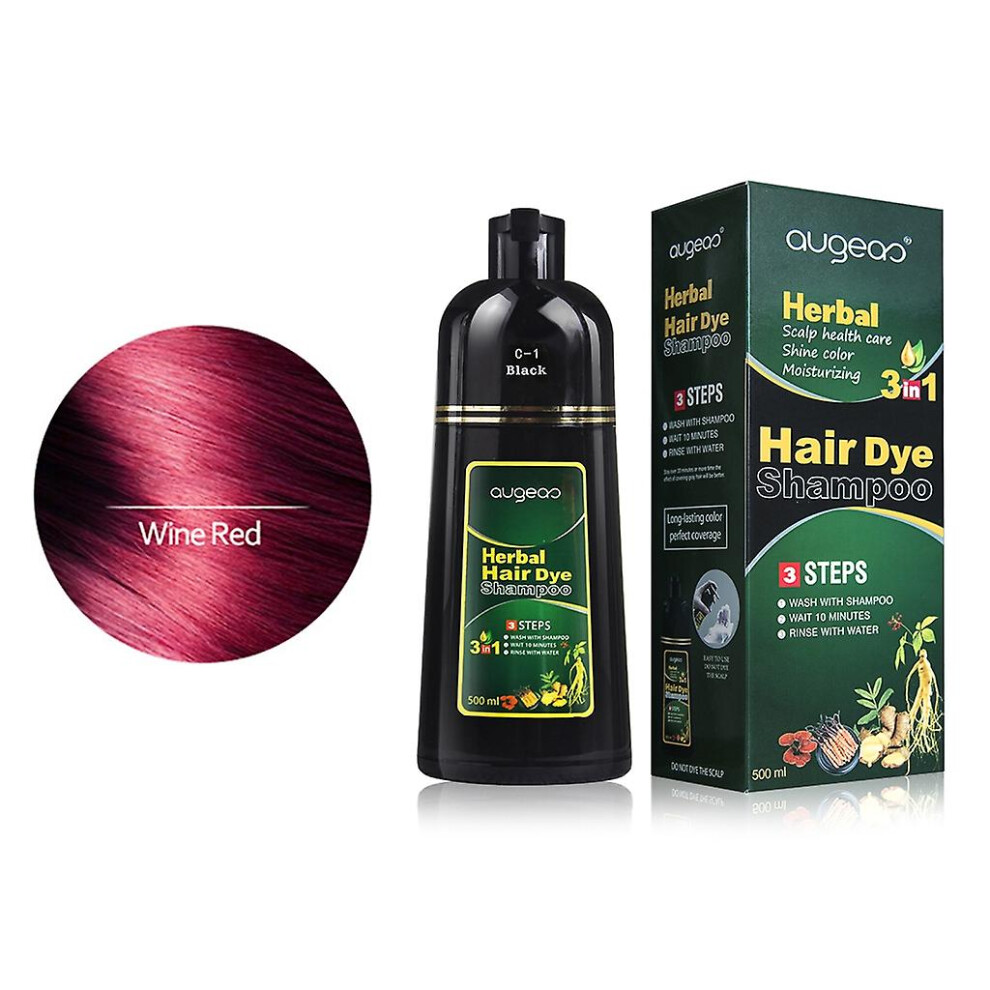 Black (Claret) Natural Hair Dye Shampoo For The Elderly In Minutes Long Lasting
