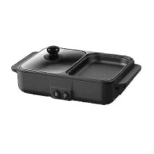 (black) 2 In 1 Electric Hot Pot Cooker Bbq 1400w Grill Multicooker Electric Bbq Grill Non Stick Plate Barbecue Pan Hot Pot 110v-220v