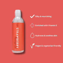 Loving Joy Strawberry Flavoured Body Massage Gel 250ml | Home Spa Sore Muscles Dry Skin Intimate Edible Massage Oil