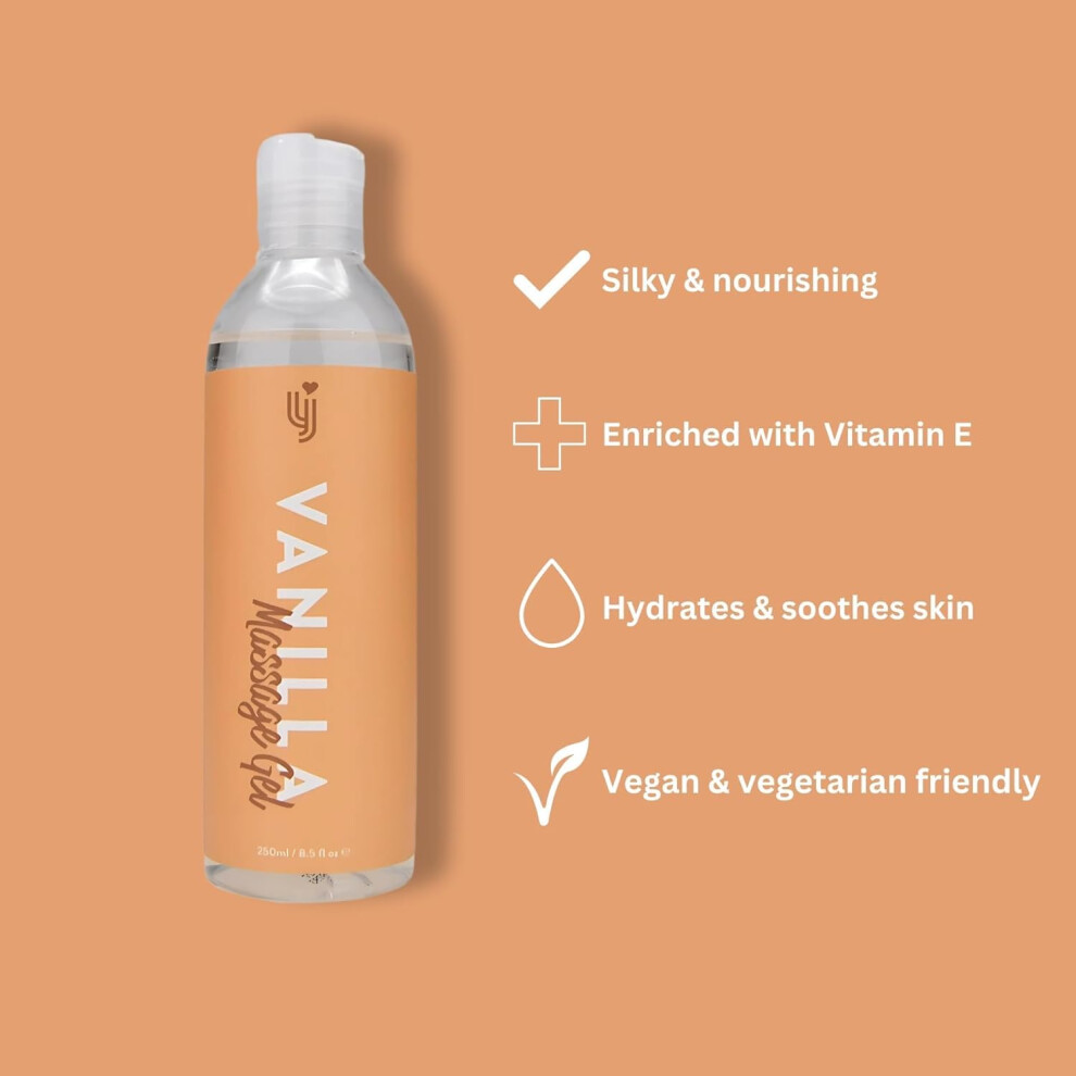 Loving Joy Vanilla Flavoured Body Massage Gel 250Ml | Home Spa Sore Muscles Dry Skin Intimate Edible Massage Oil