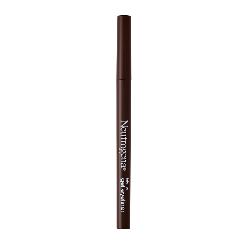 Neutrogena Intense gel Eyeliner with Antioxidant Vitamin E, Smudge- & Water-Resistant Eyeliner Makeup for Precision Application, Dark Brown, 0004 oz