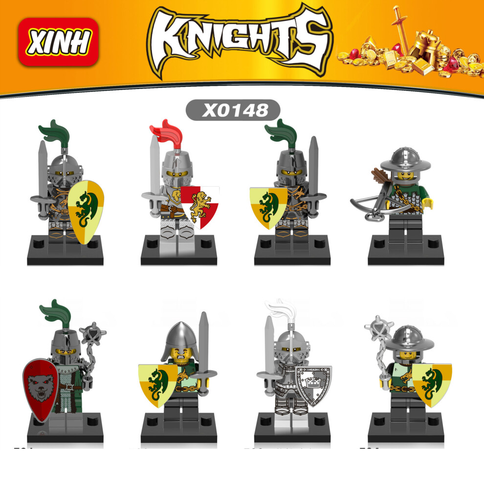 Enekio (8Pcs-B) 24Pcs Medieval Roman Soldier Building Block Man Castle Series R Minifigures Fit Lego
