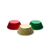 Fox Run Kerstfolie Wegwerp Bakvormpjes, 7.6 x 7.6 x 3.2 cm, Rood