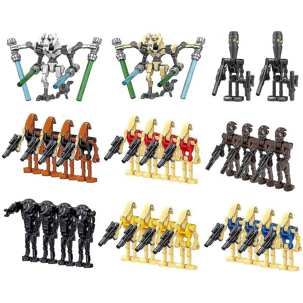28pcs Pack Battle Soldiers, Generals And Droids With Weapons Set, Building Blocks Action Figures Toys Collectible Kids Gift