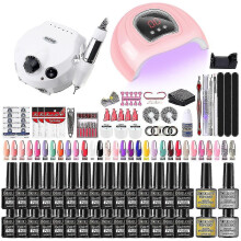 (Professional Nail Set With Nail Drill And Uv Lamp Nail Dryer For Nail Extensions Gel Nails Polish Kit Soak Off Poly Nail) Professional Nail Set With Nail Drill And Uv Lamp Nail Dryer For Nail Extensions Gel Nails Polish Kit Soak Off Poly Nail Gel Se