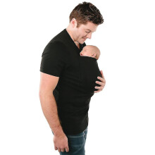 (Black, XL) Men's Kangaroo Dad T-shirts Baby Carrier T-shirt