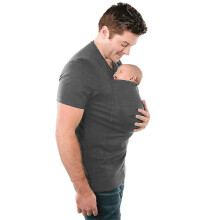 (Grey, L) Men's Kangaroo Dad T-shirts Baby Carrier T-shirt