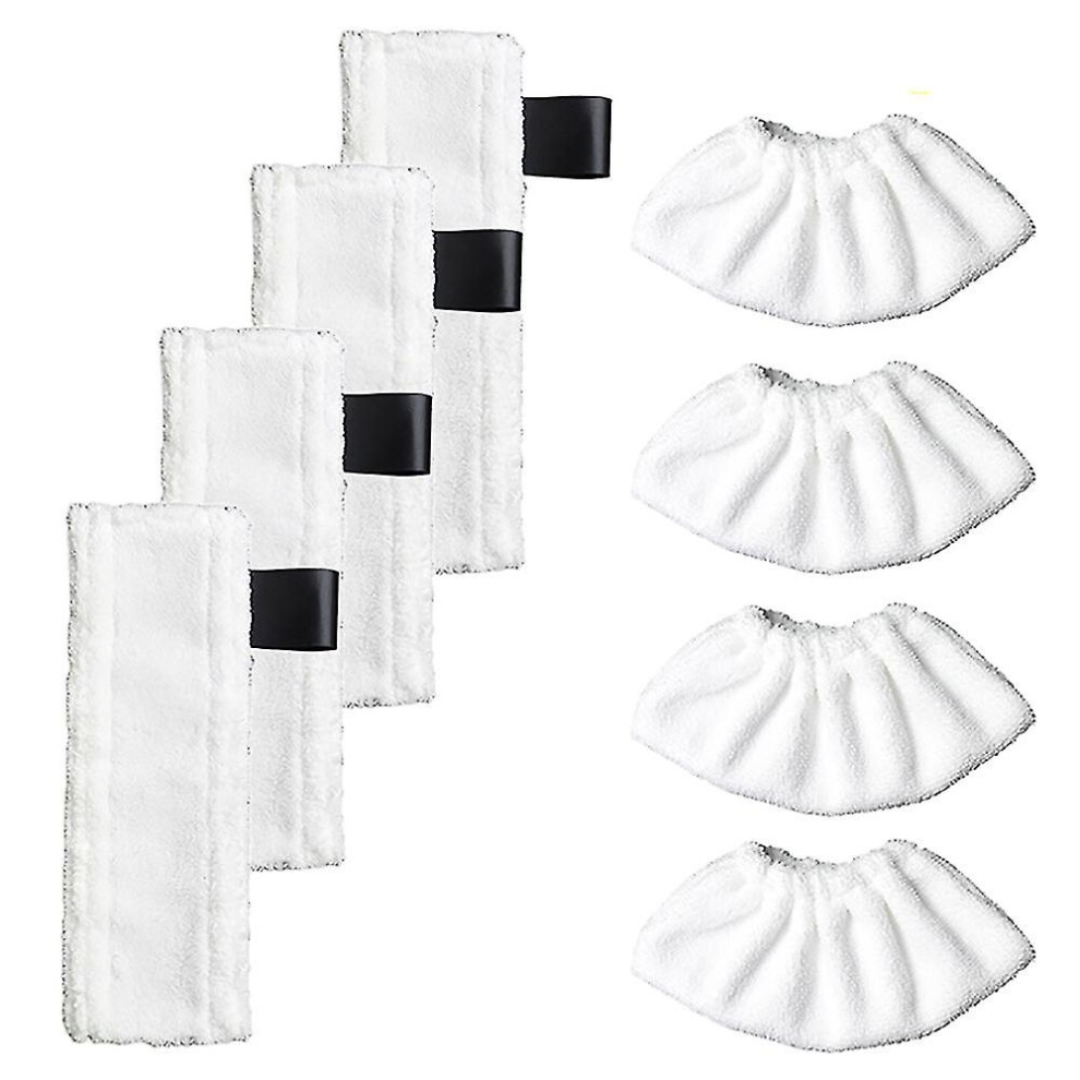 Washable Cloth (4 For Floor Nozzles   4 For Manual Nozzles) For Karcher Easyfix Sc2, Sc3, Sc4, Sc5 Steam