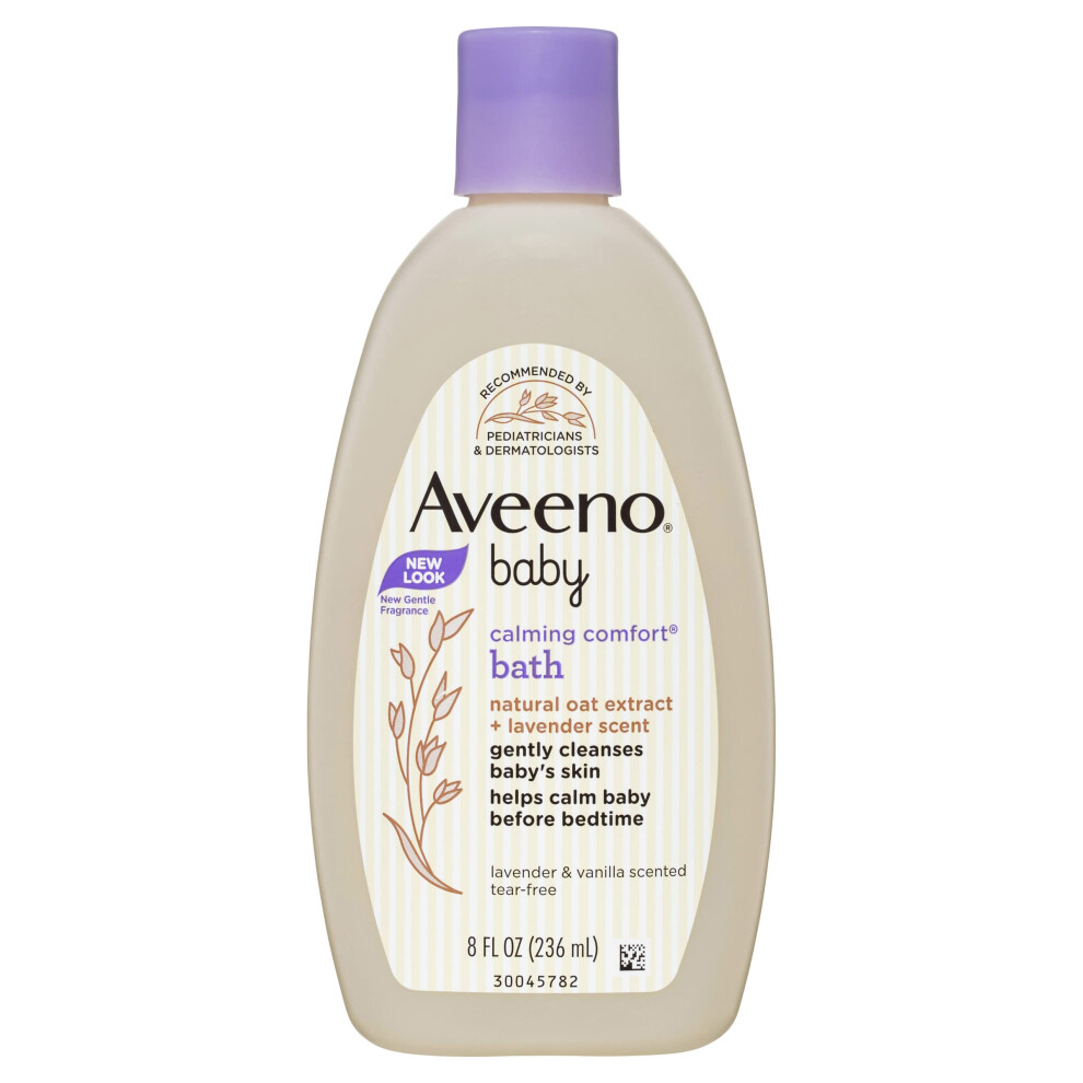 Aveeno Baby Calming Comfort Bath with Relaxing Lavender & Vanilla Scents, Hypoallergenic & Tear-Free Formula, Paraben- & Phthalate-Free, 8 fl. oz