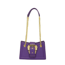 (Purple) Locking small square handbag shoulder crossbody bag